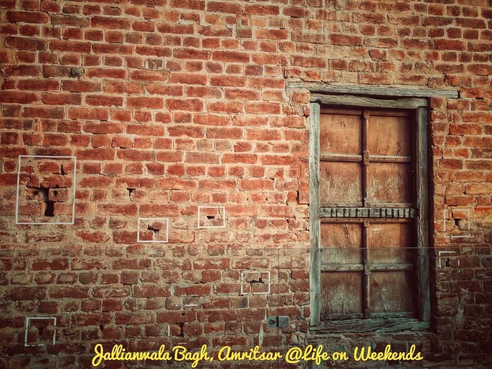 Bullet marks; Jallianwala Bagh, Amritsar