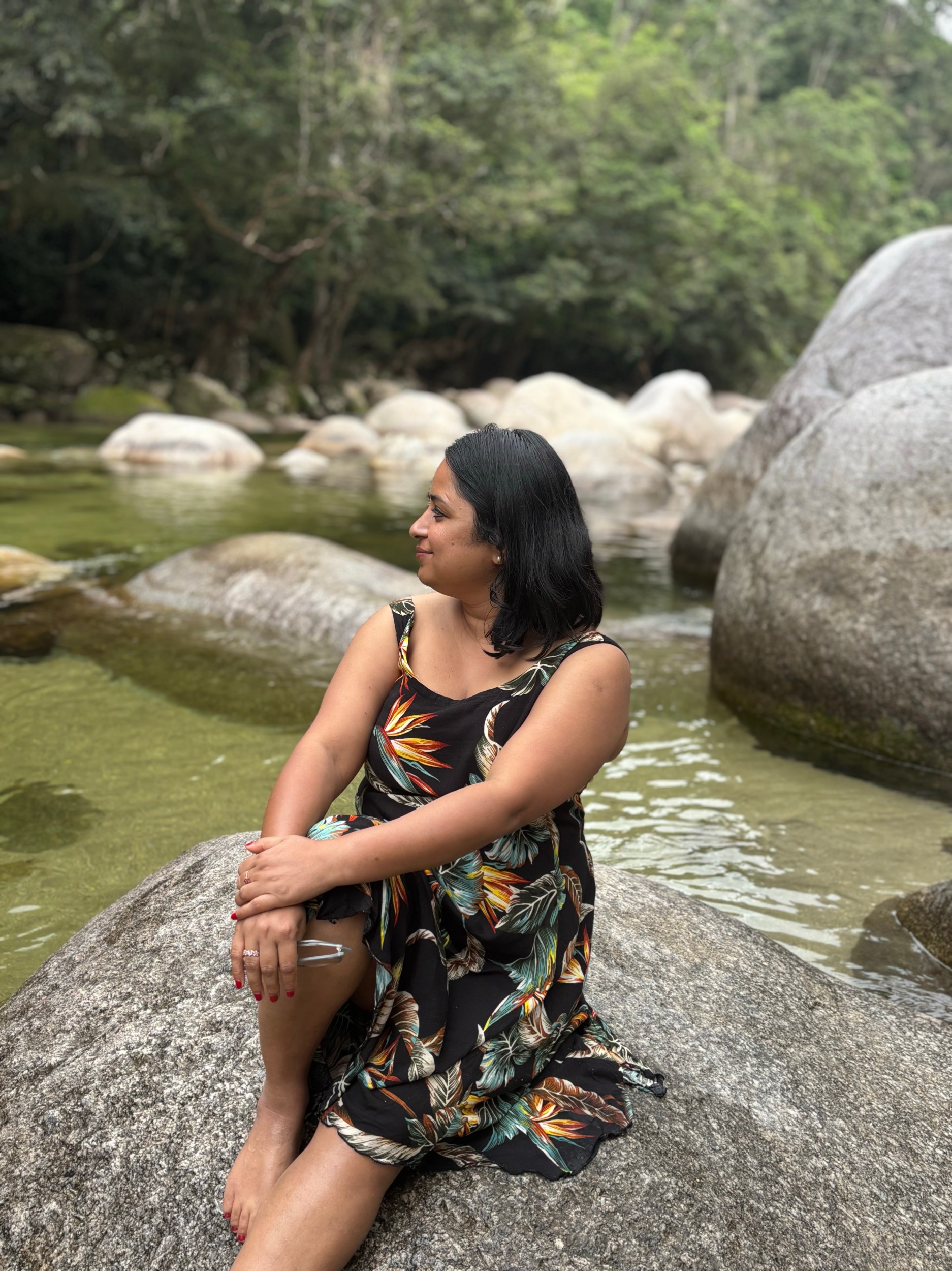 Quiet river landscape during a slow and mindful travel experience